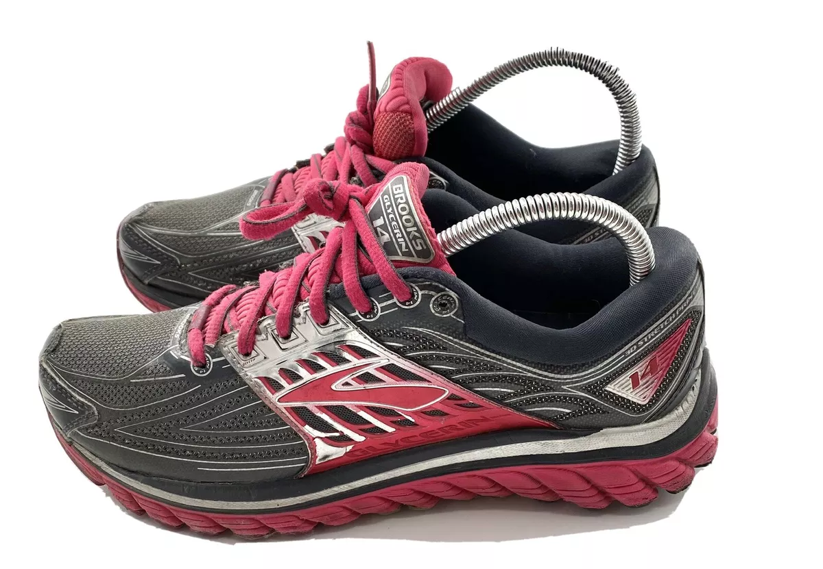 Women s Brooks Glycerin 14 Running Shoes Size 8.5 Gray Pink eBay