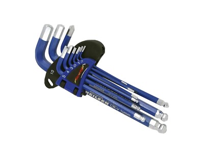 9 Stck. extra langer gummibeschichteter Griff Kugelkopf Sechskant-Inbusschlüssel - Größen 1,5 mm bis 10 mm
