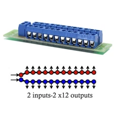 Power Distributor Circuit Board 2 Inputs 24 Outputs DC AC Voltage PCB002