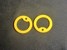 2 Yellow Genuine Civilian & Military G.I. Style Dog Tag Silencers