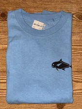 Local Motion Hawaii Blue Hawaiian Style Fish Net Print T-Shirt Mens Small NWT