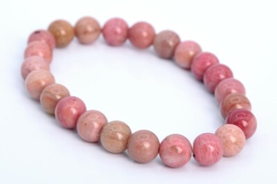 8MM Haitian Flower Rhodonite Bracelet Grade AAA Genuine Natural Round Beads 7''