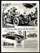  Ethyl gasoline ad classic car vntage 1953 original print advertisement