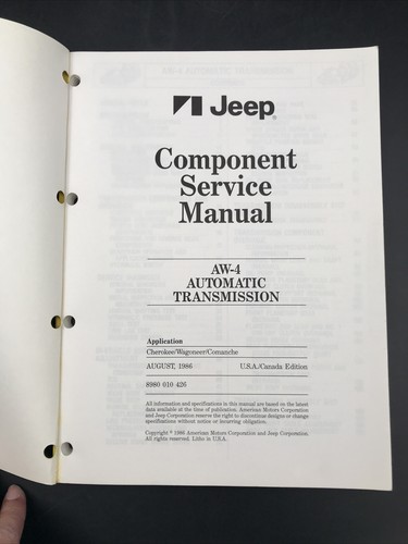1986 Jeep Wagoneer Comanche Cherokee T.A. AW-4 Automatic Transmission Manual - Picture 3 of 9