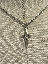 Women Men stainless steel cross pendant Necklace 16” Handmade Gift Goth