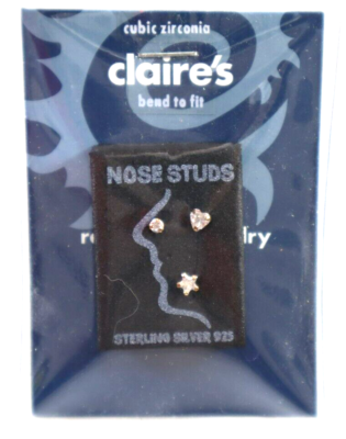 Claire's Clear Nose Stud Claire's Sterling Silver Nasal Studs