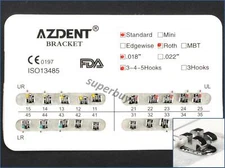 Dental Bracket Braces Standard Roth 0.018" 3-4-5 Hook 20pcs Orthodontic Denture