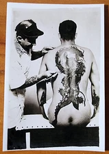 Bernard Kobel Traditional Tattoo Photo B&W Vintage Tattooed Man Back Felix Lynch