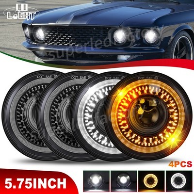 4pcs 5.75'' 5-3/4 Hi/Lo LED Headlight Sealed Beam start-up for Ford Mustang 1969