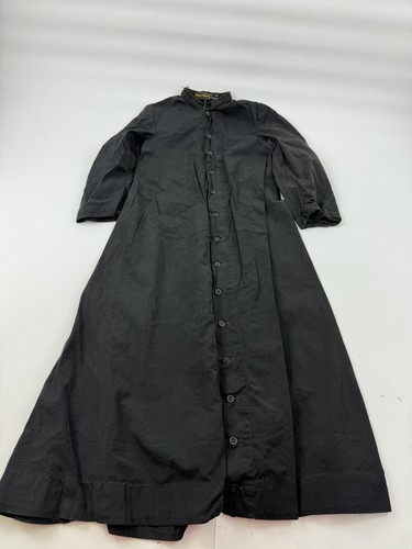Morehouse Gorham Robe Mens XL Black Long Button Front Clergy Cassock Made USA