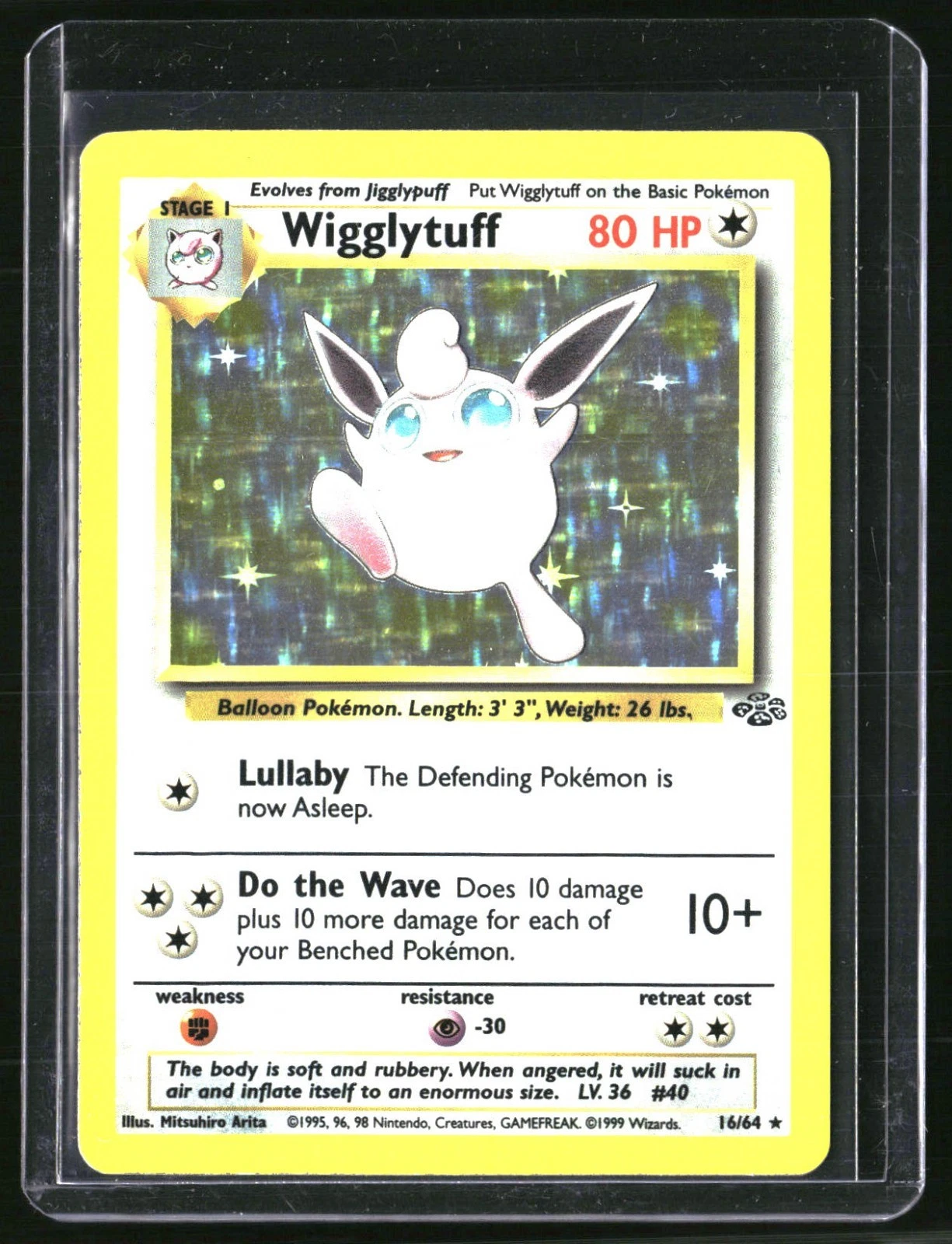 1999 Pokémon Jungle Unlimited Wigglytuff Rare Holo 16/64