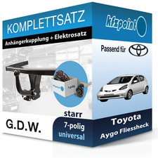 G.D.W. Anhängekupplung starr und E-Satz 7polig für Toyota Aygo Fliessheck 05-14