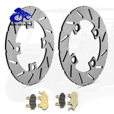 2x Front Brake Disc Rotors Pads For Kawasaki KAF820 KAF1000 Mule PRO 2015-2023