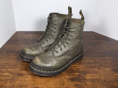 Dr. Martens Pascal Boots Women's Size 5 Olive Green Air Wair with Bouncing Soles