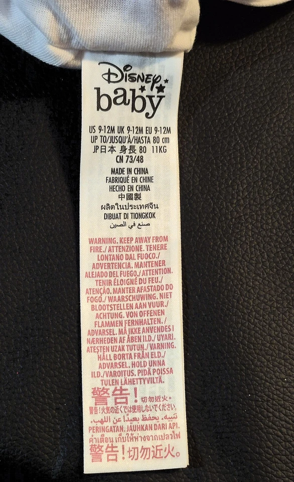 Disney Baby White & Red Striped Mickey Holiday Fleese Ear Beanie US Size 9-12 M - Image 3 of 4