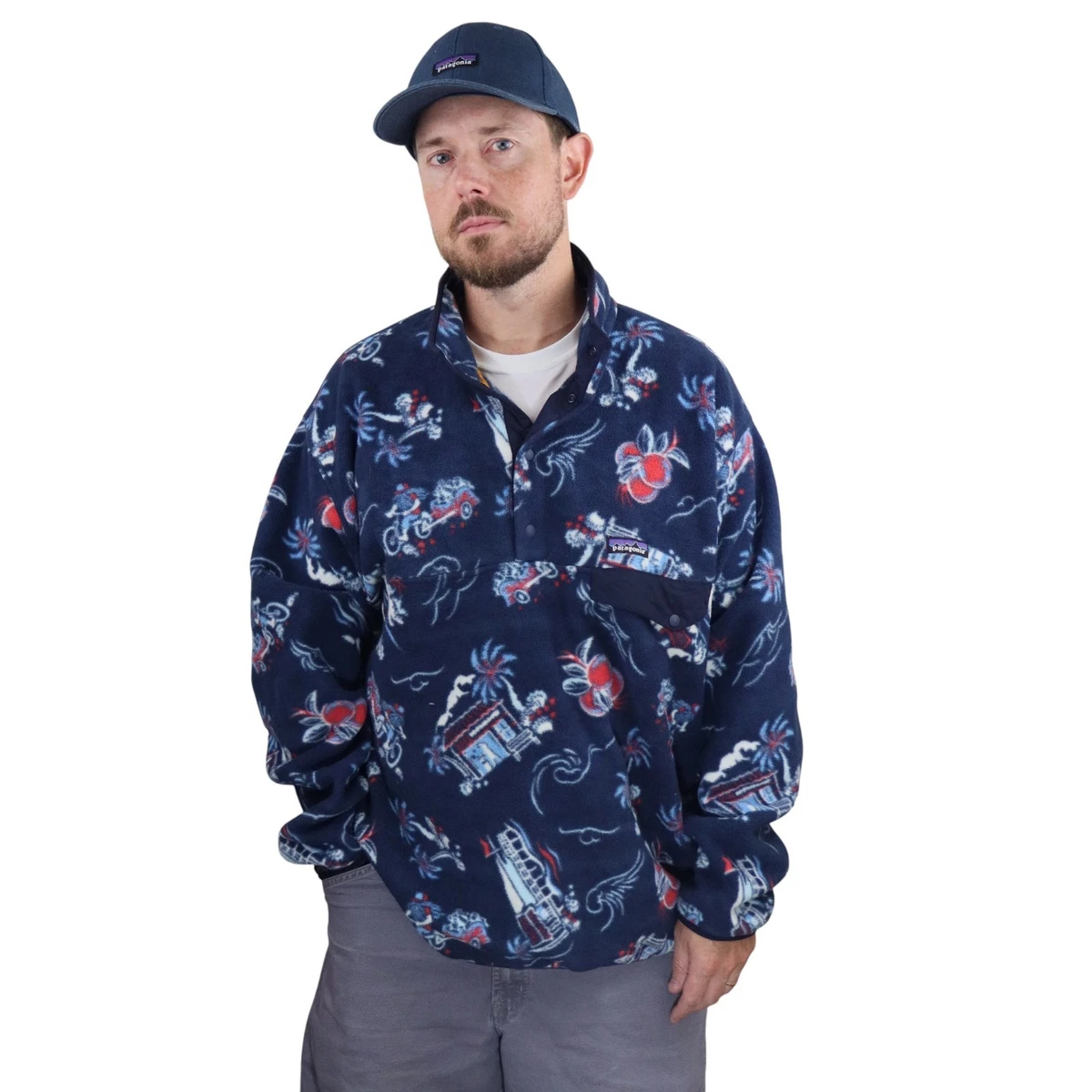 Patagonia Aloha Rickshaw Synchilla Snap T Fleece Pullover Mens XXL