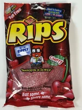 🍭 Rips Cherry Candy - FRESH 3.5oz Bag - Chewy Gummy Fat Free Licorice Candies -