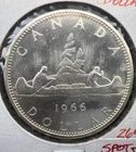 🇨🇦1966 $1 Canada Silver Dollar QE II 80% Canoe/Explorer (Buck & Go)