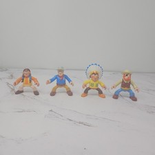 Set of 4 Wild West Toys Cowboy Sheriff and Native Americans