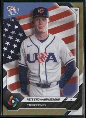 2026 Topps Now World Baseball Classic Team USA Pete Crow-Armstrong Gold #/50