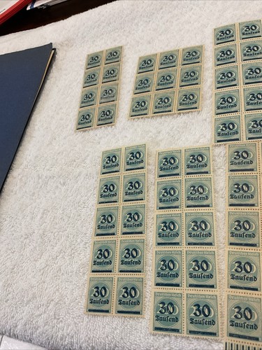 GERMANY-(-1923-)-30.000 Mark-INFLATION lot Of Blocks /FAULTS-SEE PHOTOS.#7 - Picture 2 of 8