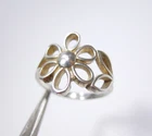 VINTAGE DAISY FLOWER LOVES ME NOT STERLING 925 SILVER RING SIZE 5.5