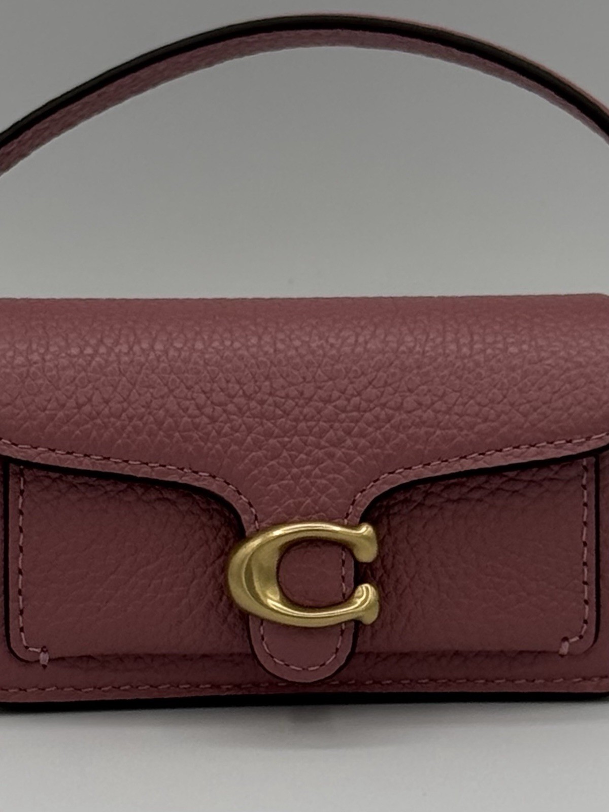 💞NEW Coach👛Tabby Bag Charm👛Pebble Leather✨Chain Strap✨Peony Pink CZZ00 thumbnail 12