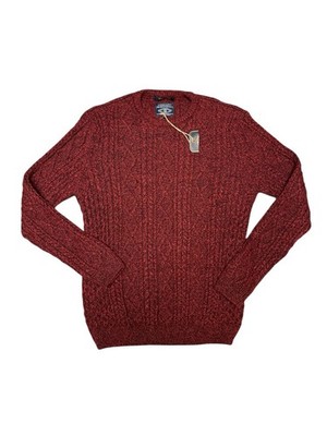 Mudo FTS 64 Luxury Co Men s Wool Blend Red Pullover Sweater Size Large NWT L