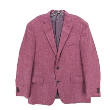Ike Behar LORO PIANA SUMMERTIME Wool Silk Linen Blazer Mauve Melange EUC Sz 46R