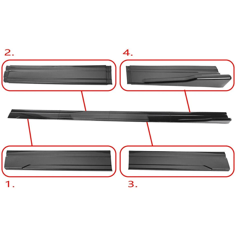 2.2m 86.6' Side Skirt Spoiler For Alfa Romeo Giulietta 147 159 Giulia Stelvio ST - image 4 of 4
