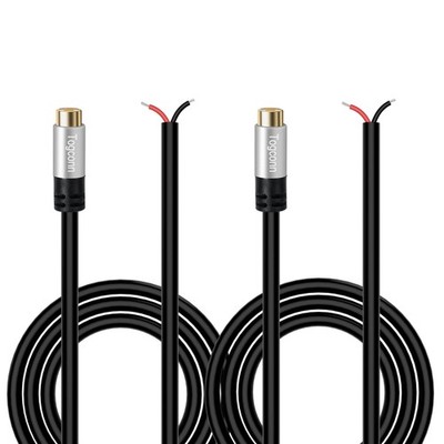 2 PCS RCA Female To Male Bare Wire Speaker Adapter Cable 20AWG 6 FT