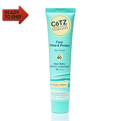 COTZ Face Prime & Protect Non-Tinted Mineral Sunscreen and Facial Primer Broad