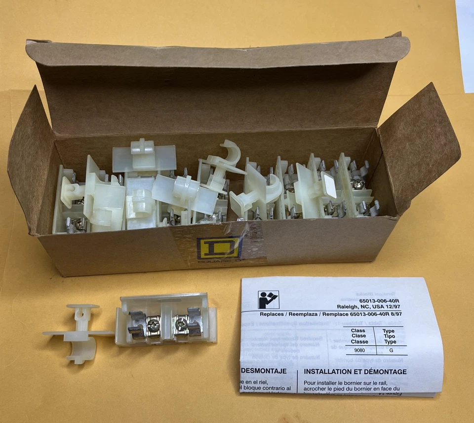 Square D 9080 GF-6 Fusible TERMINAL BLOCK 600V 30AMP Section SER B Box of 10 USA - Image 2 of 4