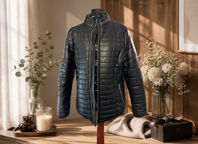 FLM Damen Motorradjacke Gr. L (44-46) Schwarz Gesteppt Bikerjacke Race