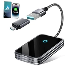 Wireless CarPlay & Android Auto Adapter, 2-in-1 USB Bluetooth Dongle, 5.8GHz 