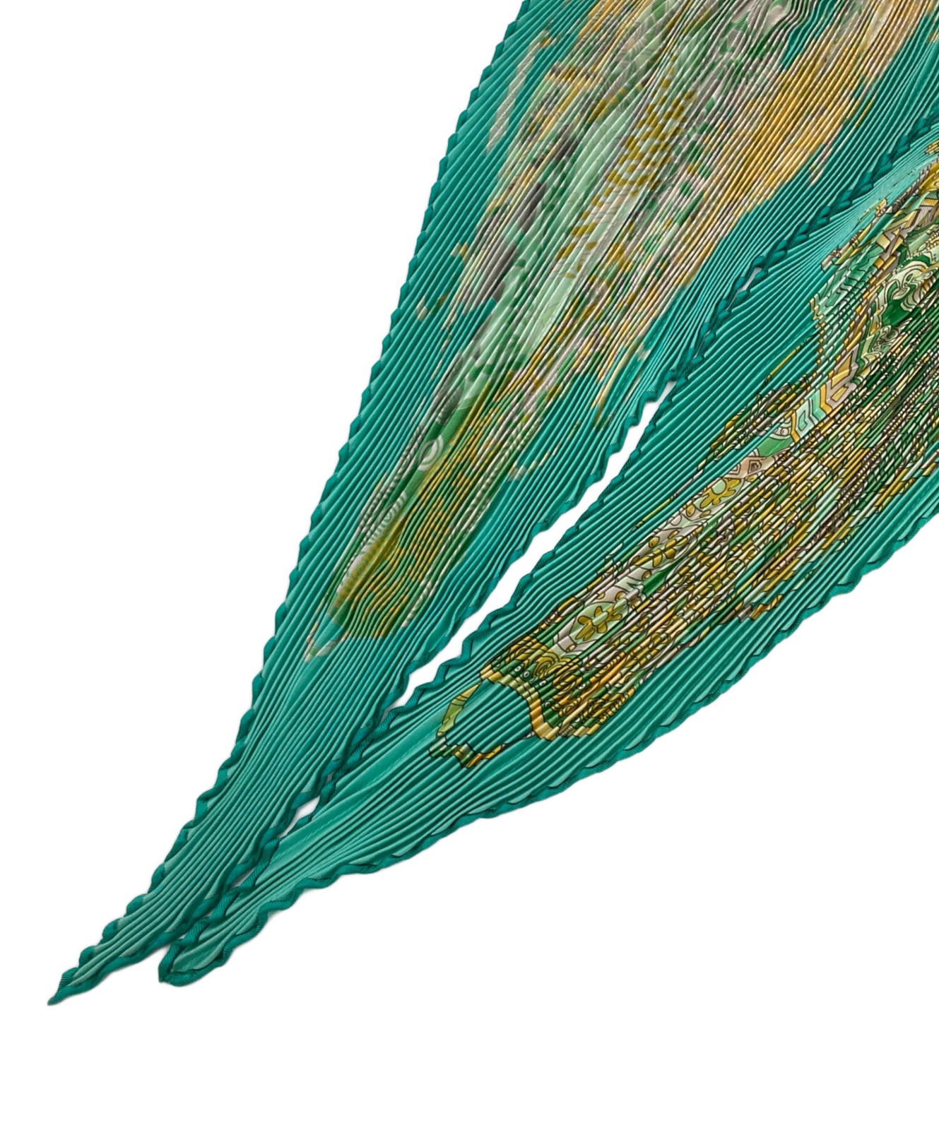 Hermes Scarf Silk Pleated Green A Journey Through the World's Fabrics From Japan thumbnail 22