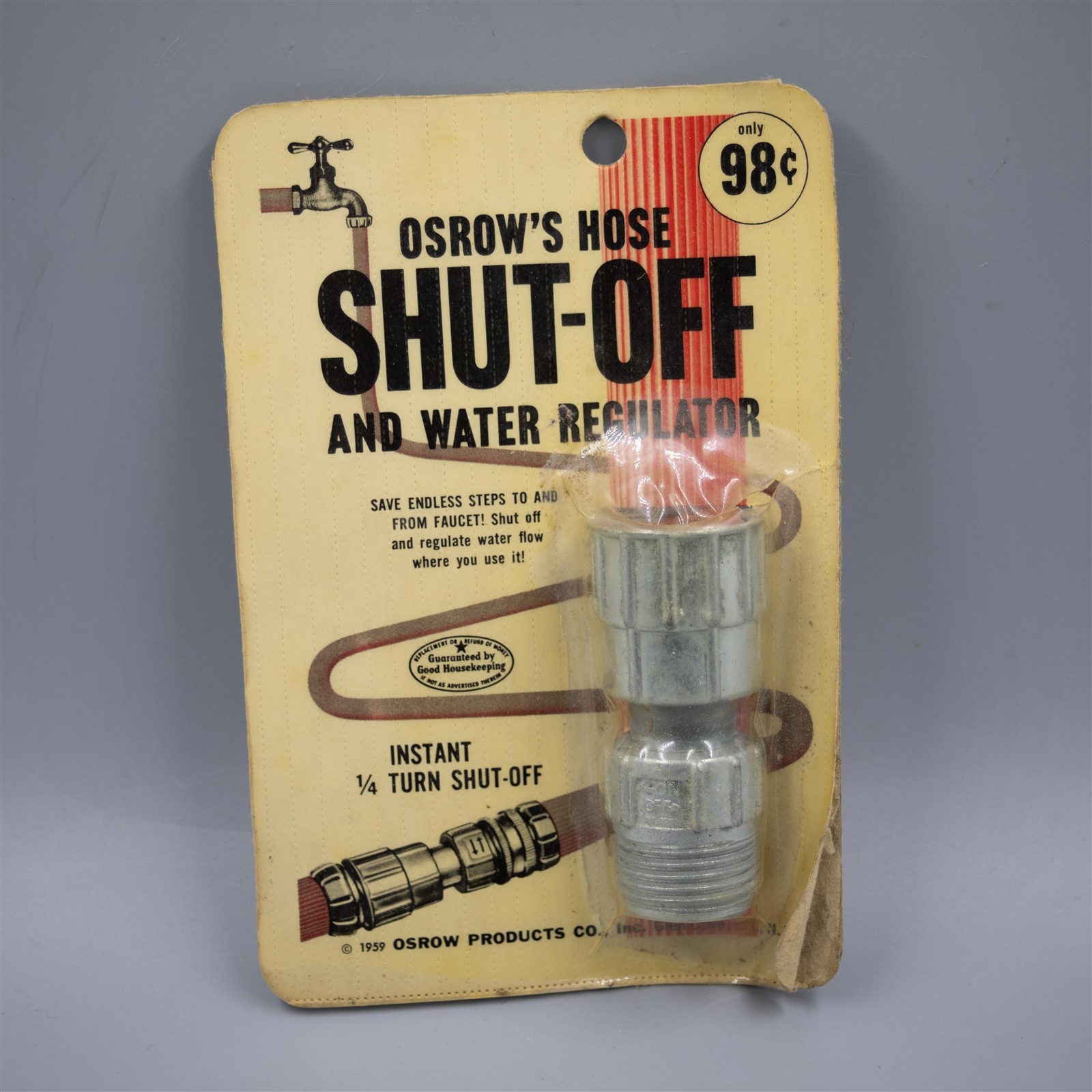 Vintage 1959 Osrow's Garden Hose Shut-Off & Water Regulator -Made in USA