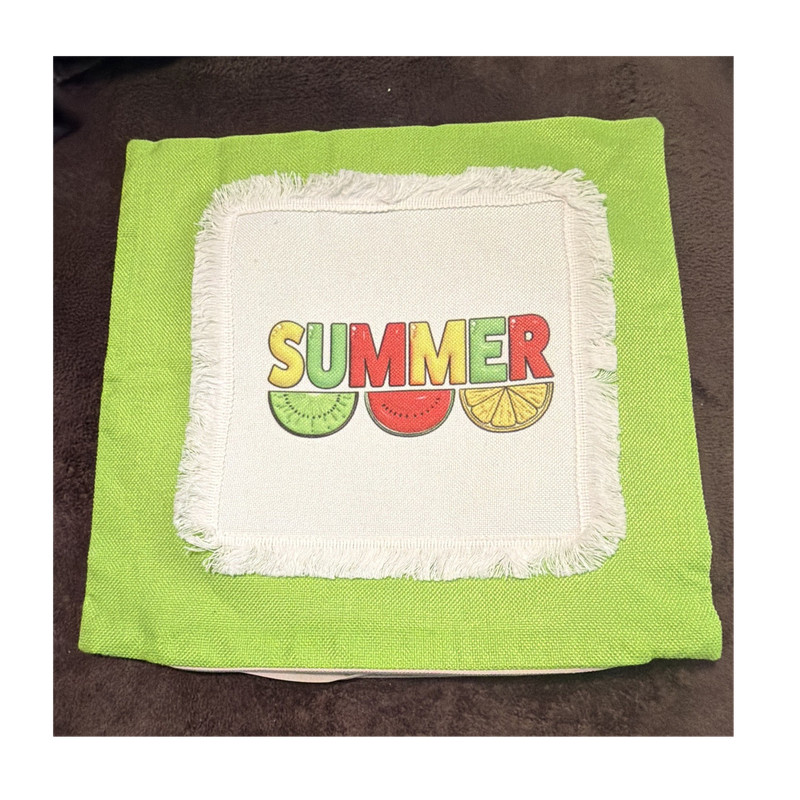 Summer Watermelon Pillow Cover Approx 15” x 15”