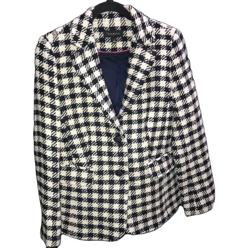 Talbots Jacket Women's 8 Black White Confetti Houndstooth Tweed Blazer NWOT $99