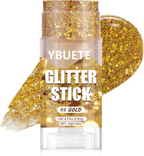 Gold Face and Body Glitter Stick for Sparkling Makeup, Hair Glitter Accessories