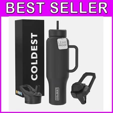 40 oz Stainless Steel Insulated Tumbler - Leak-Proof with 3 Versatile Lids