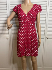 Reformation Red Polka Dot Janine Short Sleeves Short Dress Size 10