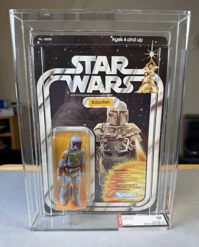 Vintage Kenner Star Wars Boba Fett Figure Card 21 Back MOC AFA Graded UNPUNCHED