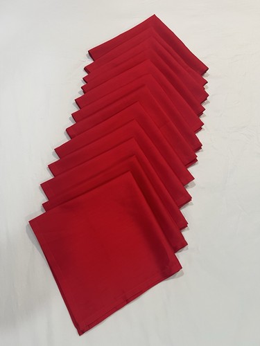 Palm Restaurant Red Cotton Dinner Napkins Set of 12 - 20x20 Classic Steakhouse
