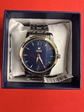 Montres Prestige Stainless , Blue Dial, Silver/Gold Tone, Quartz, New In Box