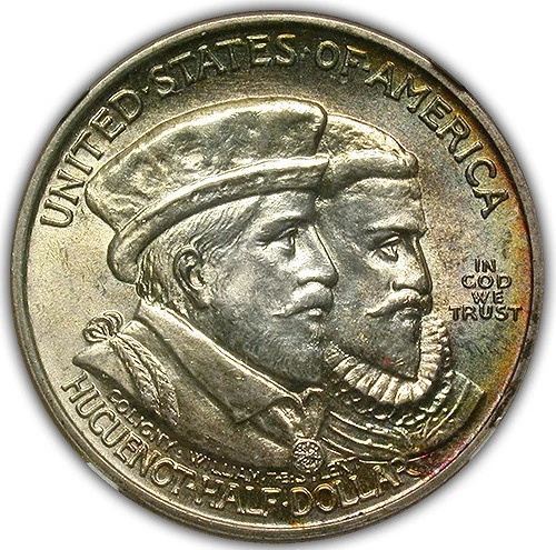 1924 Huguenot Silver Commemorative Half Dollar NGC MS-66 CAC- Lusterous - Image 2 of 4