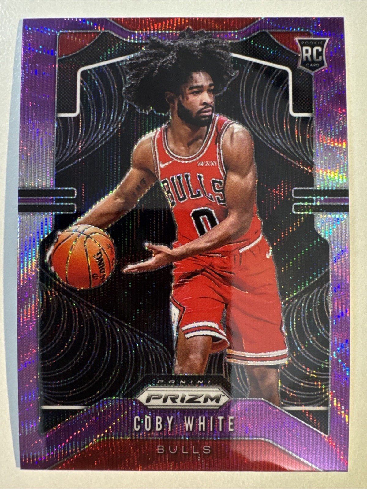 2019-20 Panini Prizm Coby White Purple Wave Rookie RC #253