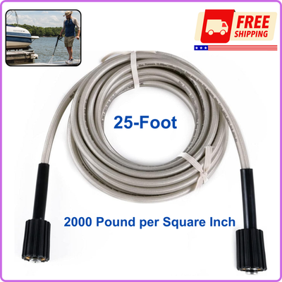 #ad Greenworks 25 Foot Universal Pressure Washer High Pressure Hose Attachment 1 4quot; $30.58