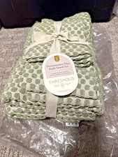 100% Cotton- 6pc Performance Plus Textured Dot Bath Towel Set- Moss Green (NWT)