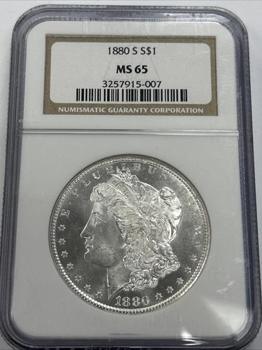 1880 - S Morgan SILVER Dollar $1 NGC MS65 Gem BU